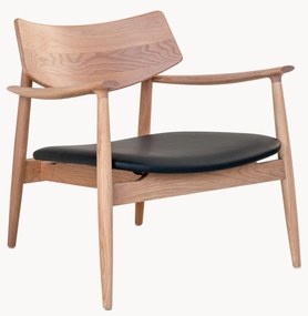 Cadeira em madeira de carvalho com assento em couro sintético Olvera