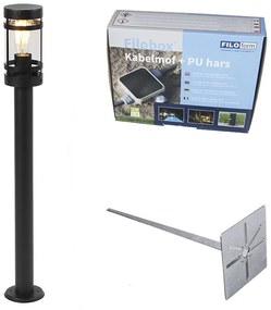 Candeeiro de exterior moderno preto 80 cm IP44 - brilho Industrial,Moderno