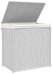 Cesto p/ roupa suja c/ 2 secções 53x35x57 cm vime PE branco