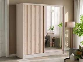 Roupeiro Honolulu 274, Caxemira, Carvalho wotan, 215x203x60cm, 183.3 kg, Portas de roupeiro: Deslizante