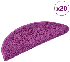 Tapetes de escada 20 pcs 65x21x4 cm violeta