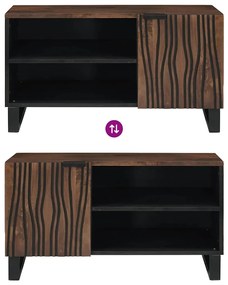 Estante de TV – 80 x 31,5 x 46 cm em Madeira Sólida e Madeira de Engen
