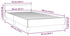 Estrutura cama c/ cabeceira sem colchão 90x190 cm branco