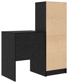 mesa com Armazenamento Carvalho Preto Madeira Engenheirada
