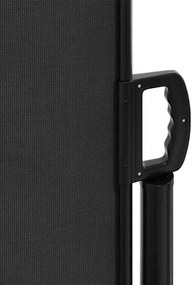 Toldo lateral retrátil 200x600 cm preto