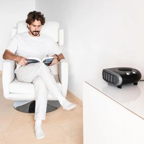 Termoventilador com 2000 W ReadyWarm 2000 Max Horizon Black com 3 modos de funcionamento Preto