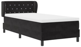 Camas Box Spring vidaXL com Colchão Preto 90x190 cm em Veludo