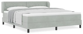 Cama Box Spring com Colchão vidaXL Cinza Claro 180x200 cm Veludo