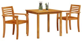 Conjunto de Jantar de Jardim 3 pcs 85 x 85 x 75 cm