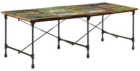 Mesa de jantar 220x90x77 cm madeira recuperada maciça