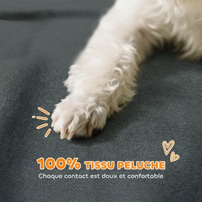 Sofá para cães 66 x 42 x 28,5 cm,, sofá para animais de estimação com encosto e braços, respirável,  cinzento escuro