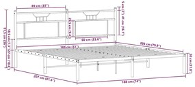 Estrutura de cama sem colchão 183x203 cm carvalho sonoma