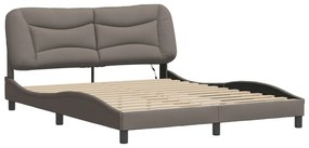 Estrutura de cama com LED sem colchão 160x200 cm tecido