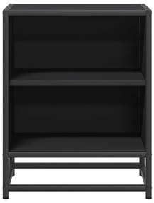 Mesa de cabeceira 40x31x50cm derivados de madeira preto e metal