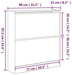Sapateira 80x21x87,5 cm derivados de madeira cinzento cimento