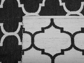Tapete de área reversível preto e branco 140 x 200 cm ALADANA Beliani