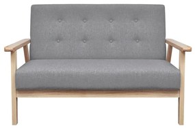 Conjunto de sofás 3 pcs tecido cinzento claro