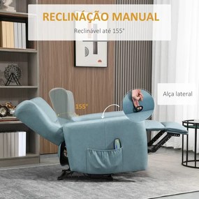 Poltrona Relax Sky Reclinável com 8 Zonas de Massagem - Azul Claro - D