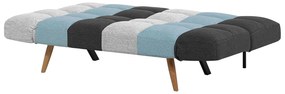 Sofá-cama de 3 lugares em tecido patchwork cinzento e azul INGARO Beliani