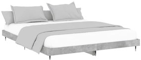 Estrutura de cama 200x200 cm derivados de madeira cinza cimento