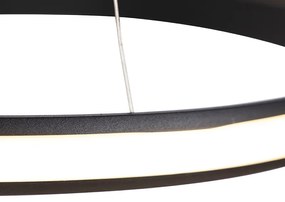 Candeeiro de suspensão moderno preto 74 cm com LED - Rowan Moderno