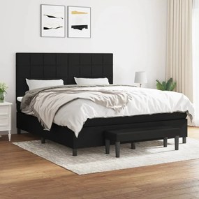 Cama com molas/colchão 160x200 cm tecido preto