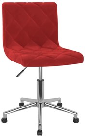 vidaXL Cadeira de jantar giratória veludo vermelho tinto