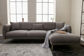 Sofá-Cama de Canto Simena – Cinzento Dourado – 266 x 133 cm