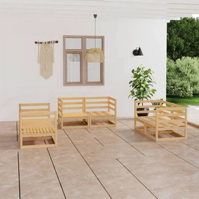 vidaXL 6 pcs conjunto lounge de jardim pinho maciço