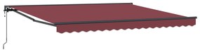 vidaXL Toldo Retrátil Borgonha 400 × 300 cm Poliéster e Metal