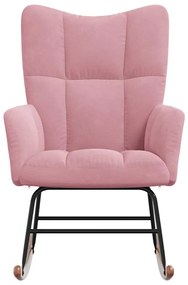 Cadeira de baloiço veludo rosa
