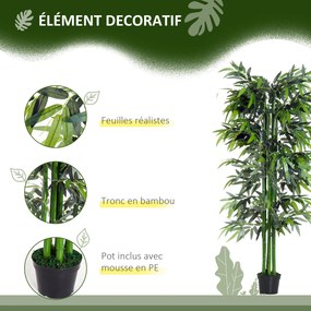 Bambu artificial XXL, 1,80 m de altura, árvore artificial, folhas densas e realistas, vaso incluído, preto e verde