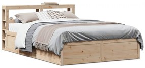 vidaXL Estrutura de cama com cabeceira 160x200 cm pinho maciço