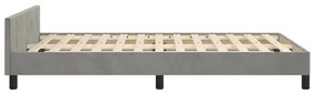 Estrutura de cama sem colchão 120x200 cm veludo cinzento-claro