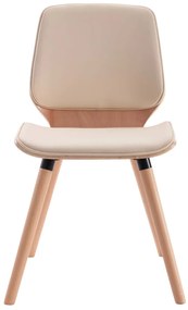 Cadeiras de jantar 2 pcs couro artificial cor creme