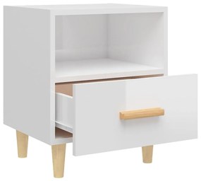 Mesas de cabeceira 2 pcs 40x35x47 cm branco brilhante