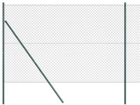 Conjunto de Postes de Cerca Verde 1.6 x 10 m Aço Galvanizado
