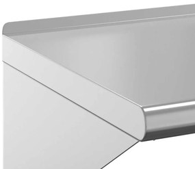 Prateleira de parede 75x30x31 cm aço inoxidável prateado
