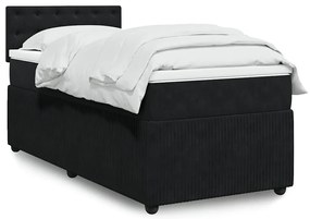 Cama com molas/colchão 80x200 cm veludo preto