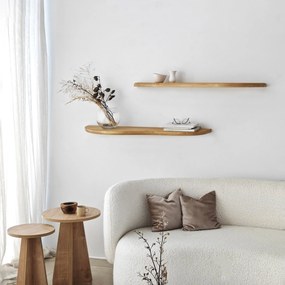 Prateleira de Parede Wavy – Carvalho – 100 cm x 25 cm (2 Peças)