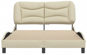 Estrutura de cama sem colchão 120x200 cm tecido cor creme