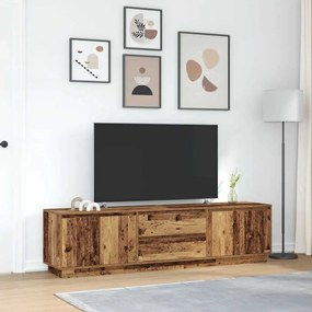 Móvel de TV com luzes LED 193,5x41x50 cm madeira velha