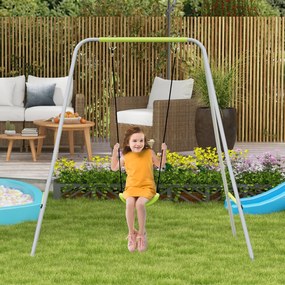 Baloiço de arco 2 em 1 para bebés com cinto de segurança de 5 pontos, para uso interior e exterior, verde