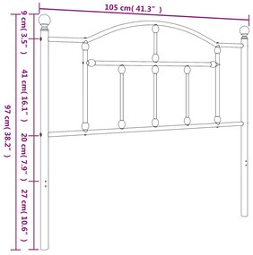 Cabeceira de cama 100 cm metal preto