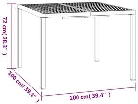 Mesa de jardim 100x100x72 cm aço antracite