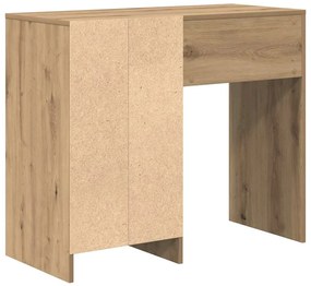 Mesa de Escrita Castanha Carvalho Artesanal Madeira Engenheirada