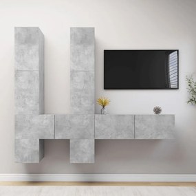 vidaXL Móvel p/ TV de parede madeira processada cinza cimento