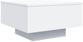 Mesa de centro com luzes LED 55x55x31 cm branco