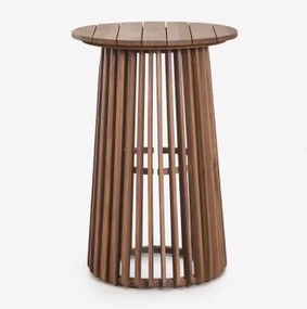 Mesa Alta De Jardim Redonda Ø70 Cm Em Madeira De Acácia Mura Castanho Acácia - Sklum