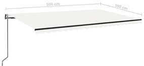 Toldo automático com LED e sensor de vento 500x300 cm cor creme